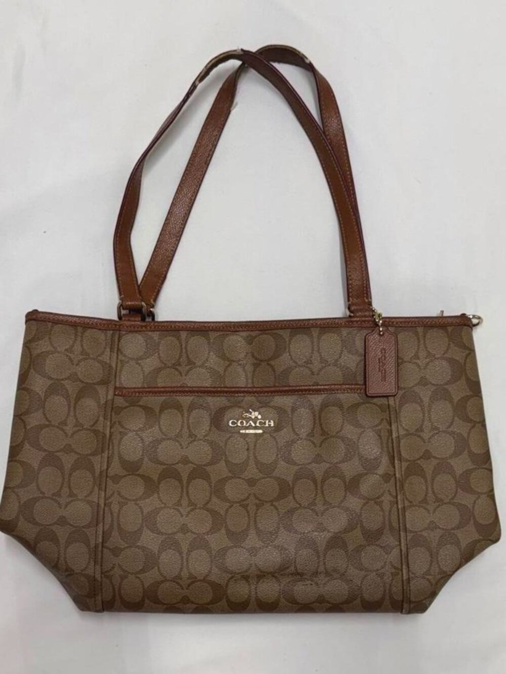Coach signature pocket tote bag purse